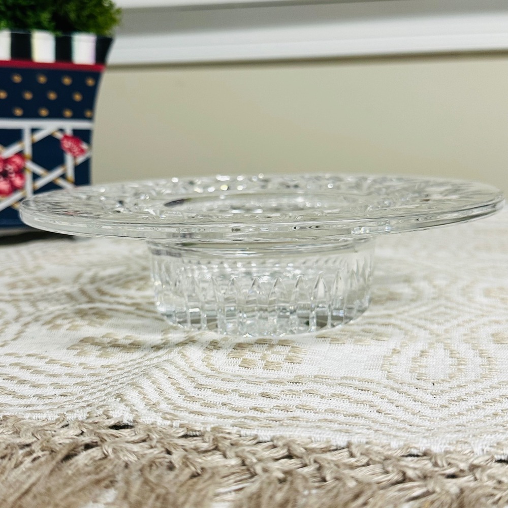 WATERFORD Crystal Pillar Candle Holder Or Wine Bottle Coaster Bethany Pattern